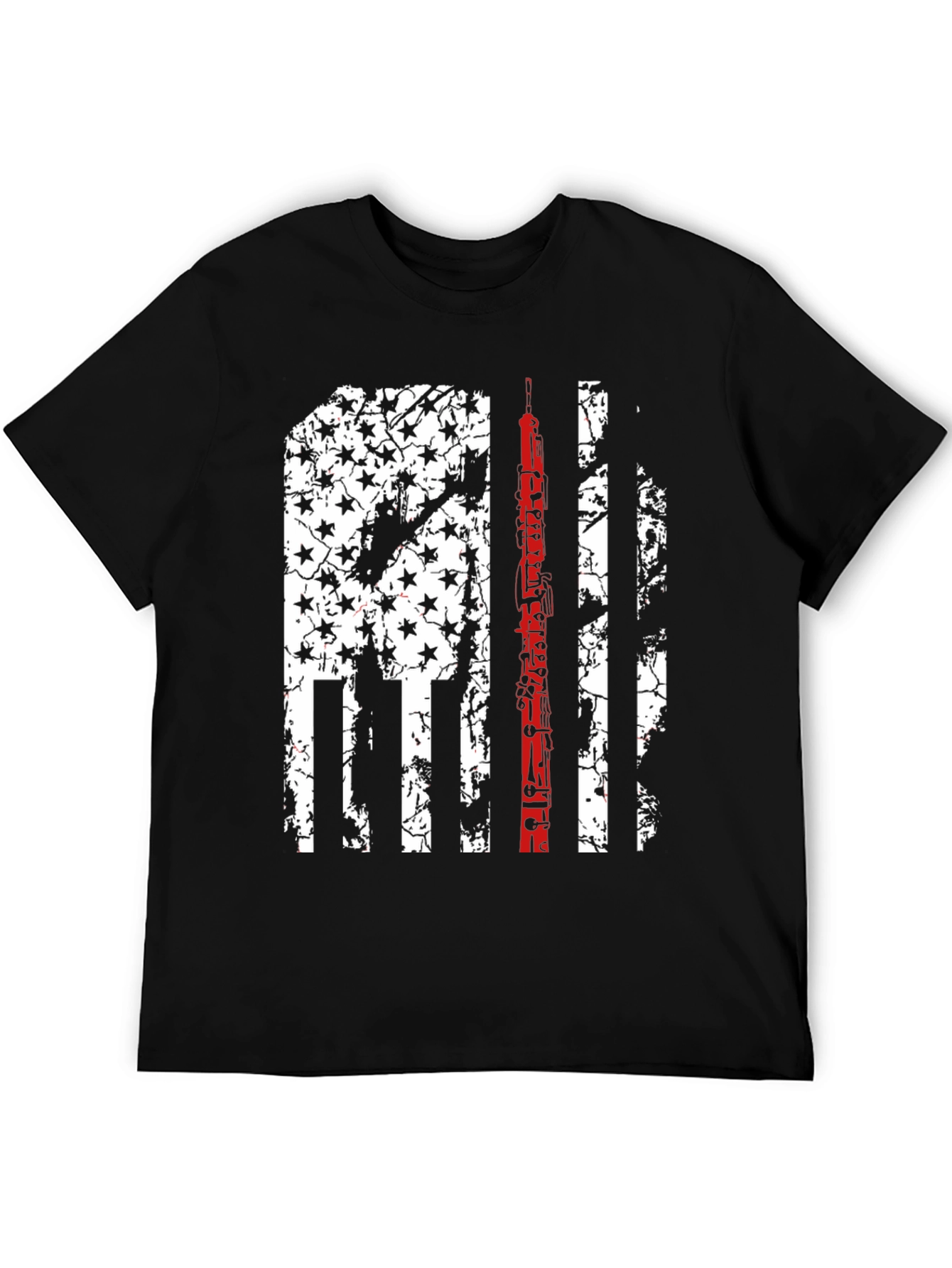Oboe Flag Graphic Tee - Patriotic Musician T-Shirt