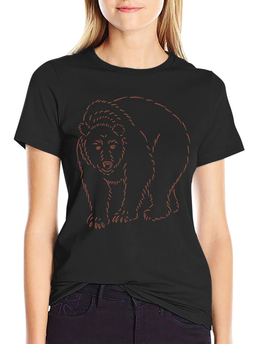 Bear Outline Graphic Tee - Soft Cotton Blend
