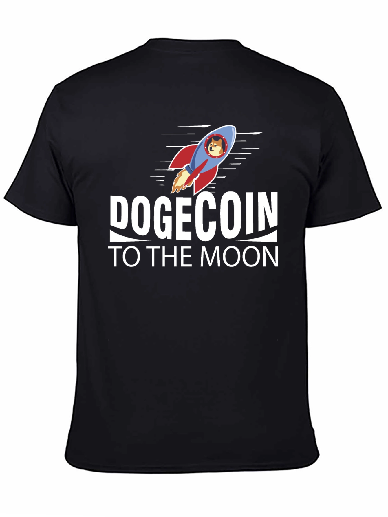Dogecoin to the Moon Black T-Shirt