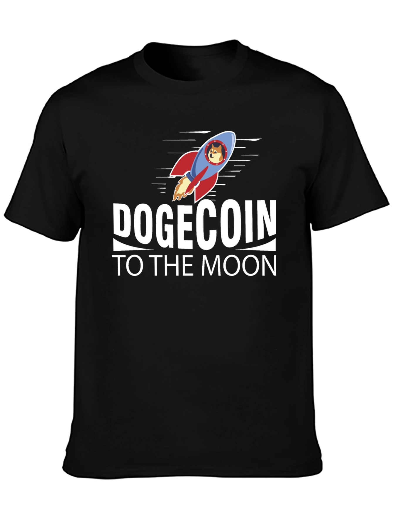 Dogecoin to the Moon Black T-Shirt