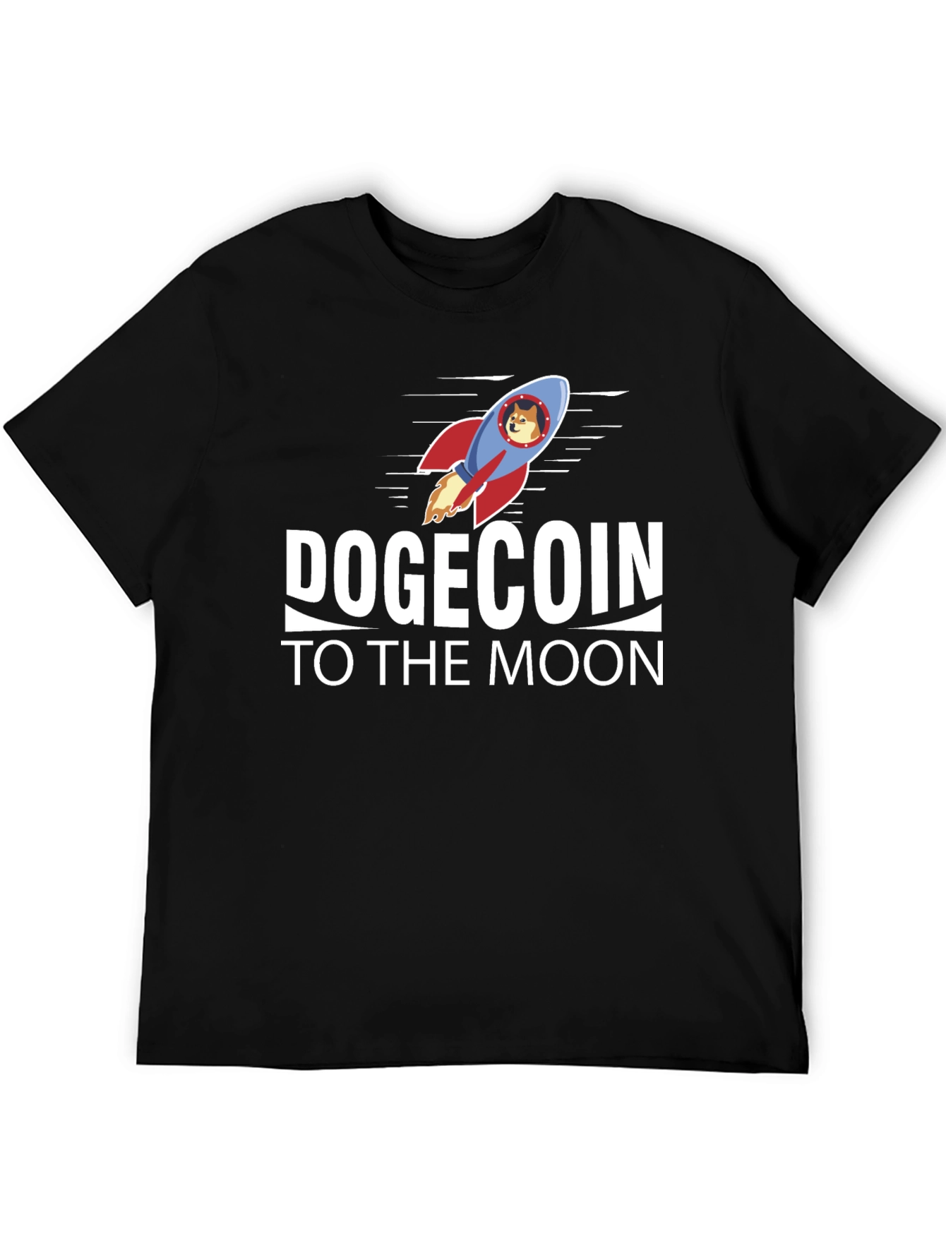Dogecoin to the Moon Black T-Shirt