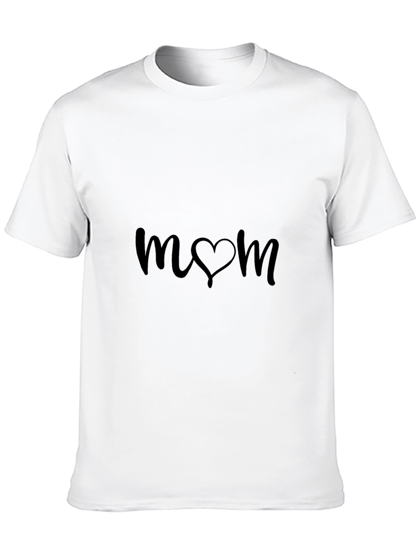 Mom Heart Graphic Black T-Shirt