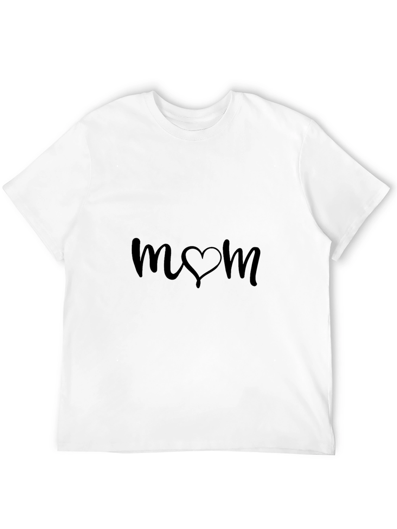 Mom Heart Graphic Black T-Shirt