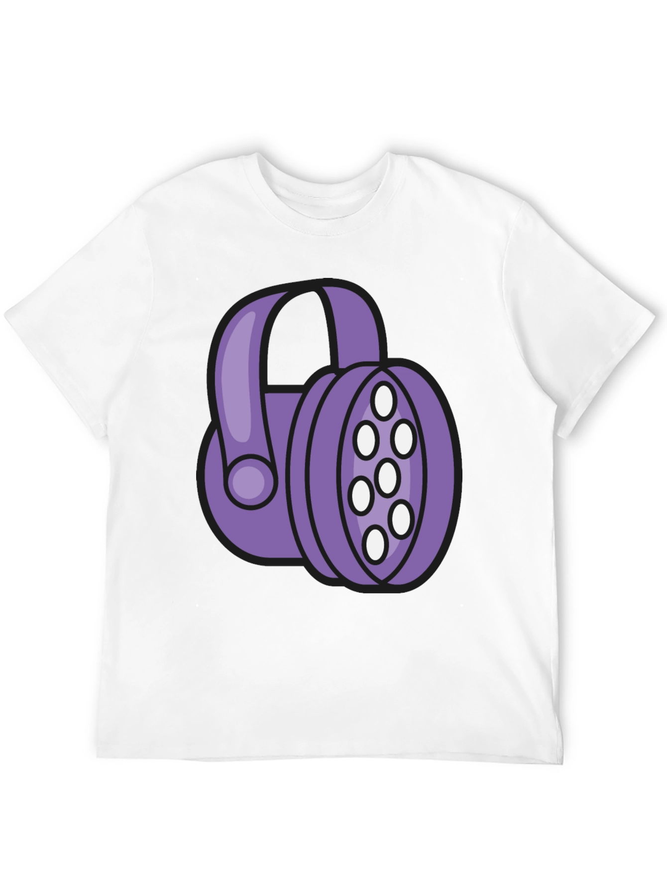 Purple Headphone Graphic Tee - Black T-Shirt