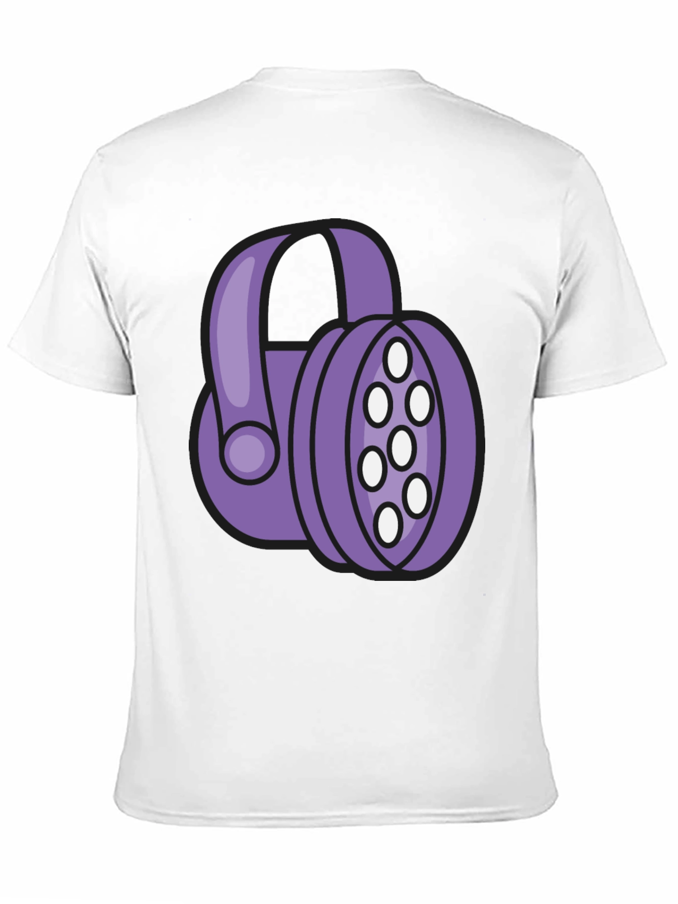 Purple Headphone Graphic Tee - Black T-Shirt