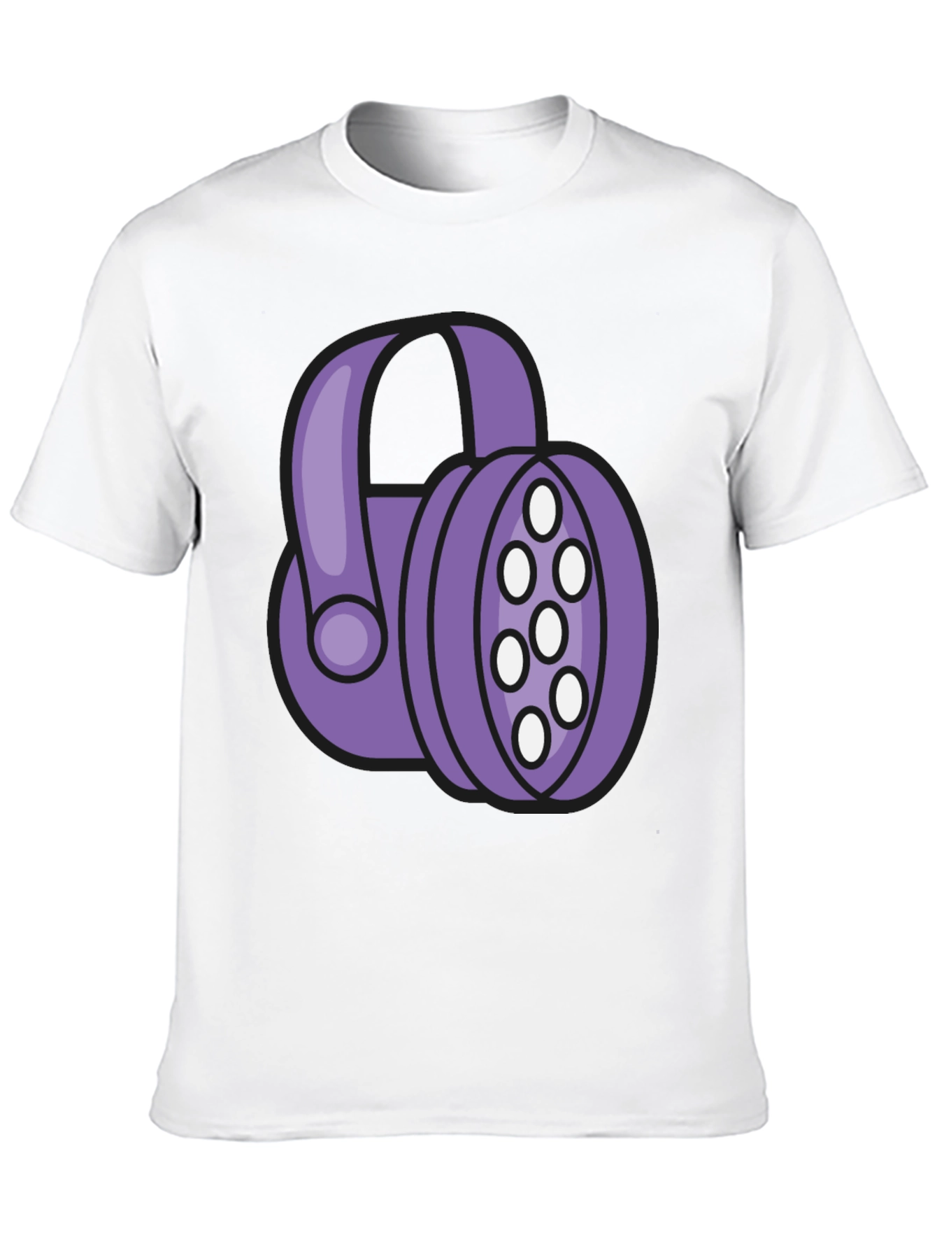Purple Headphone Graphic Tee - Black T-Shirt