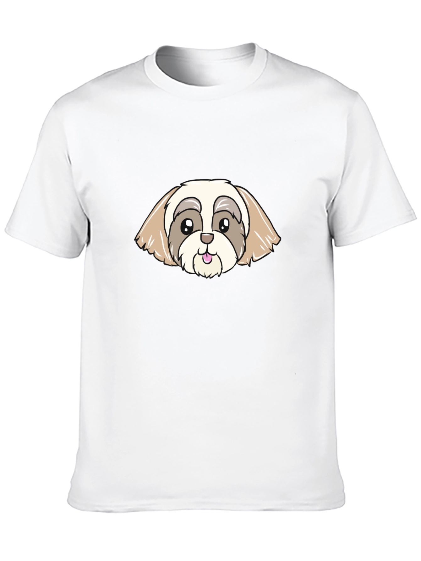 Cute Cartoon Dog Graphic Black T-Shirt