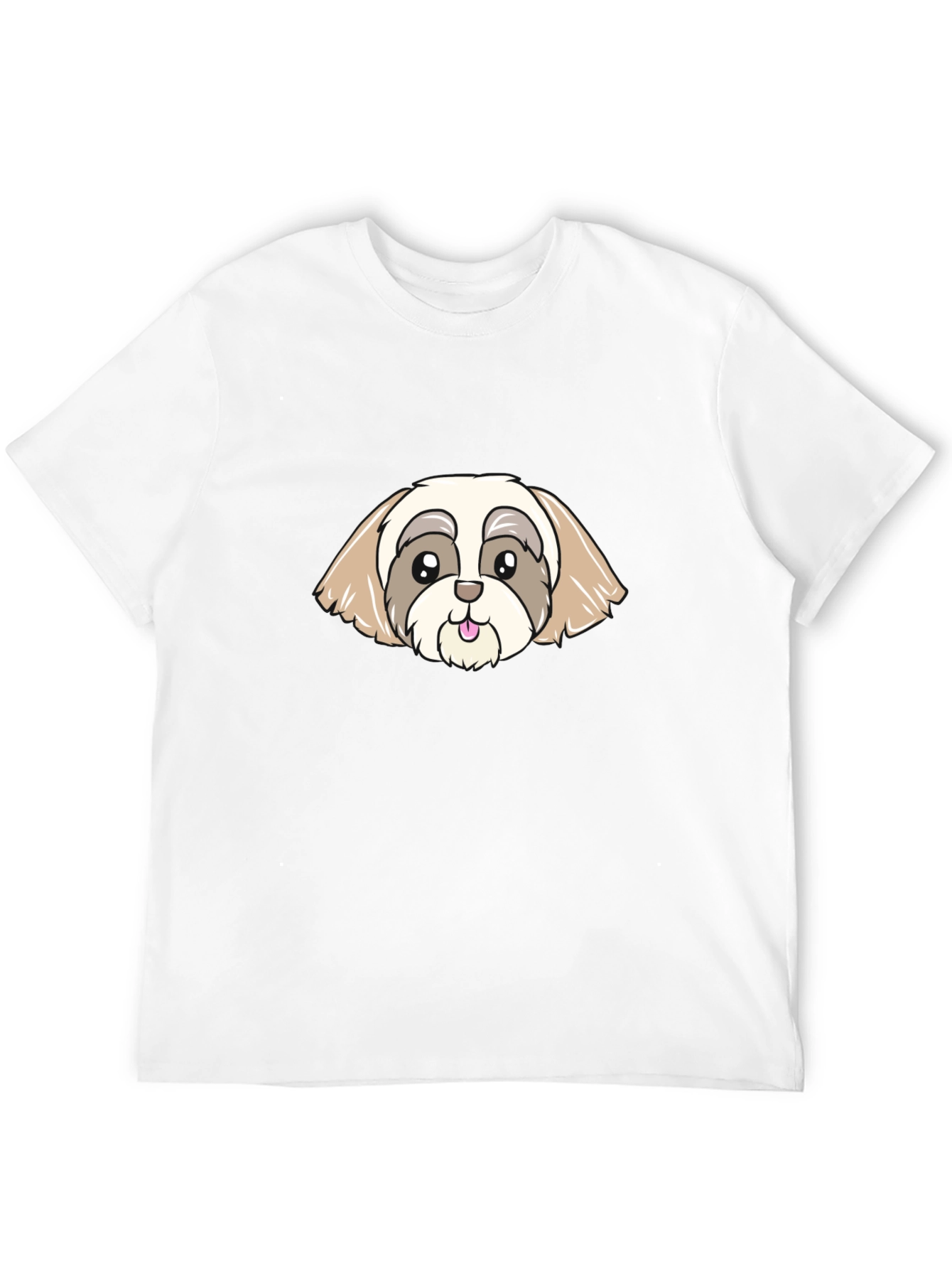 Cute Cartoon Dog Graphic Black T-Shirt