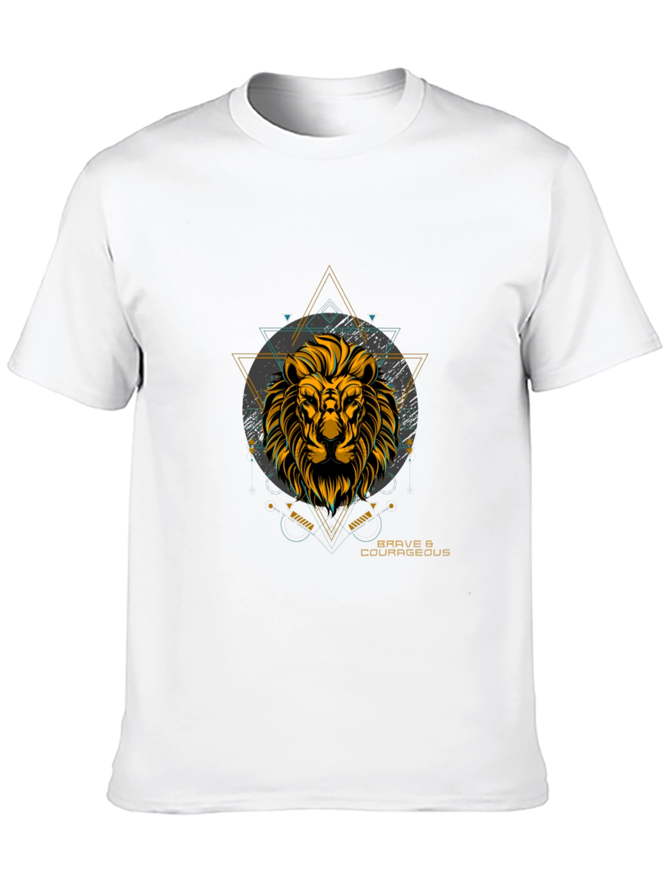 Mens Black Lion Graphic T-Shirt - Brave & Courageous