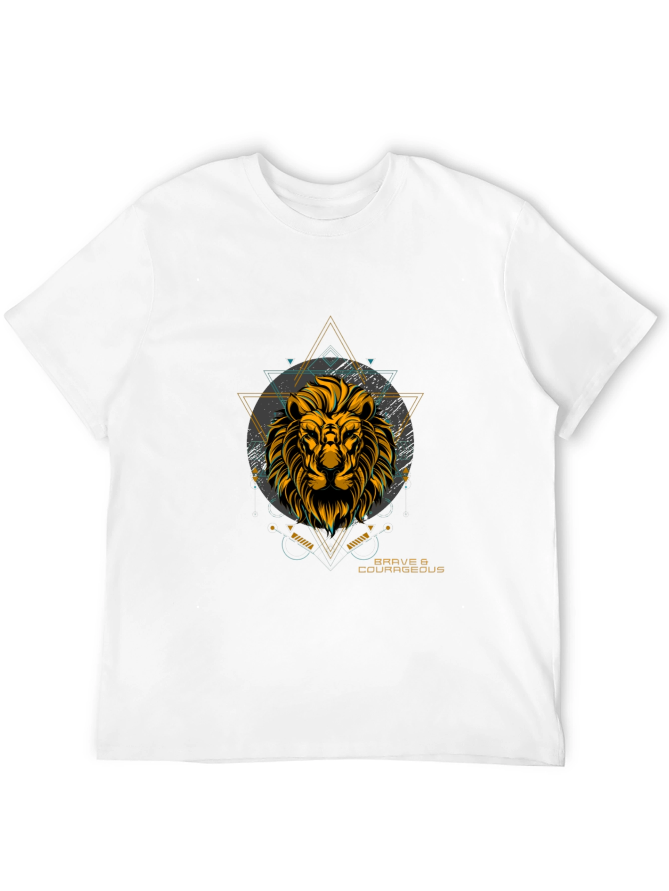 Mens Black Lion Graphic T-Shirt - Brave & Courageous