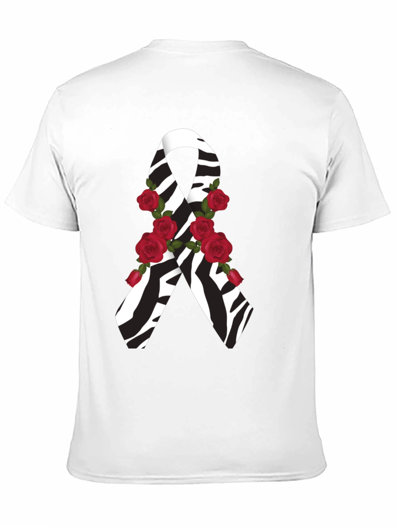 Zebra Stripe Awareness Ribbon Rose Graphic Tee