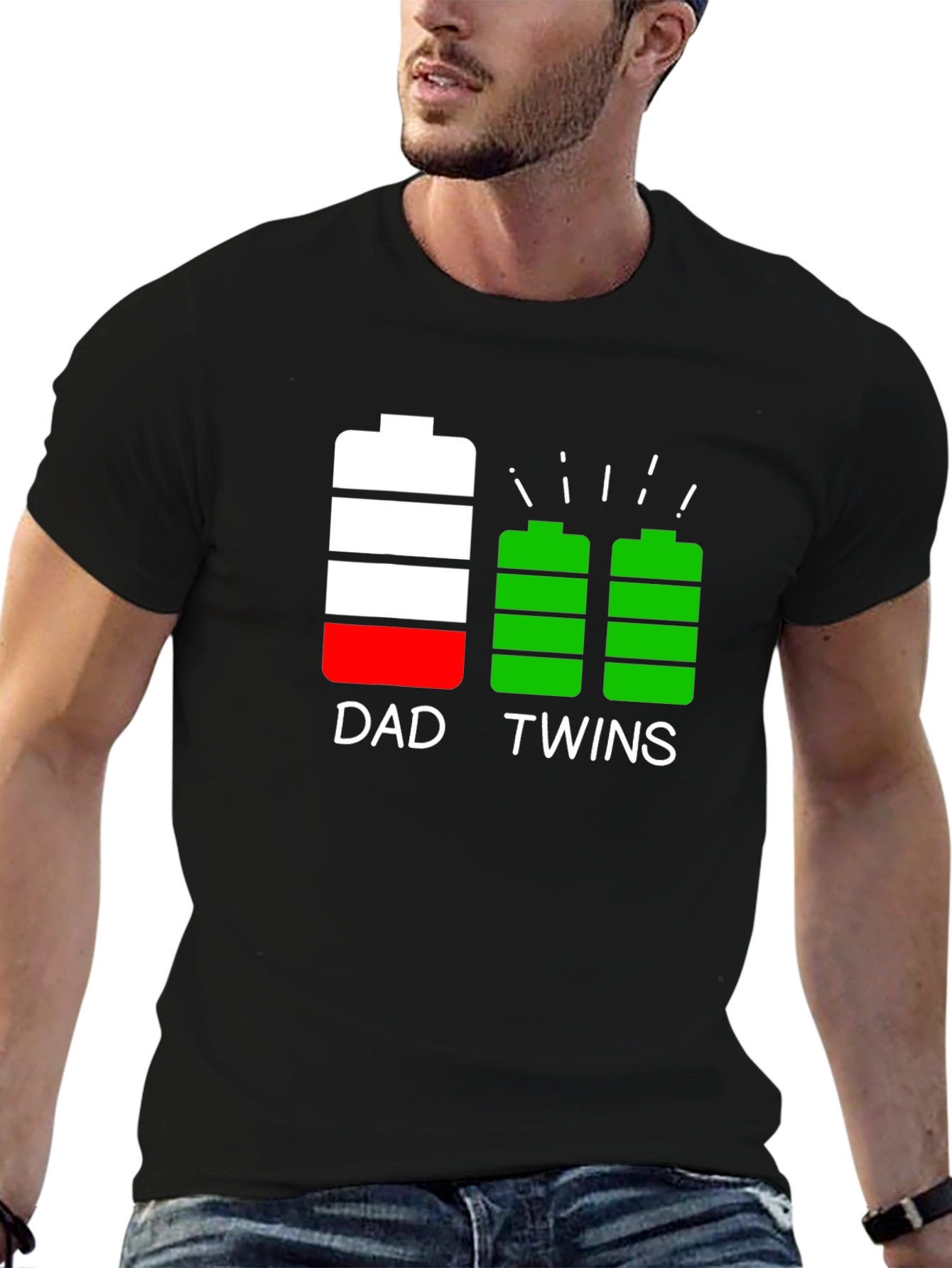 Dad Twins Battery T-Shirt