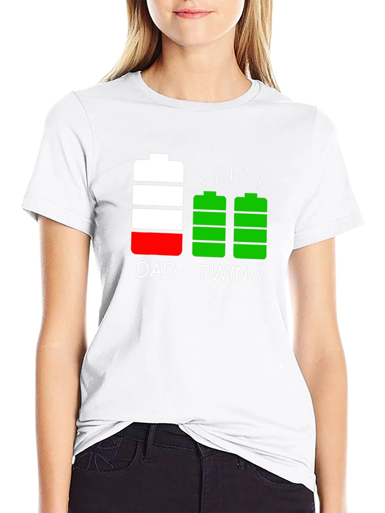 Dad Twins Battery T-Shirt