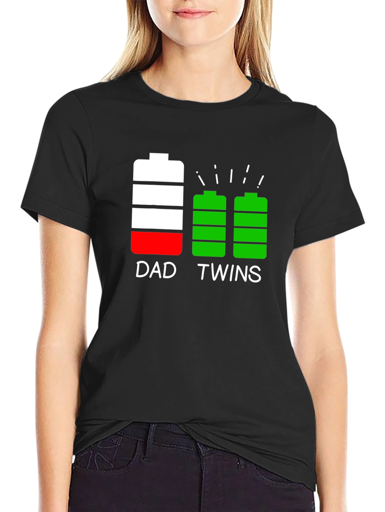 Dad Twins Battery T-Shirt