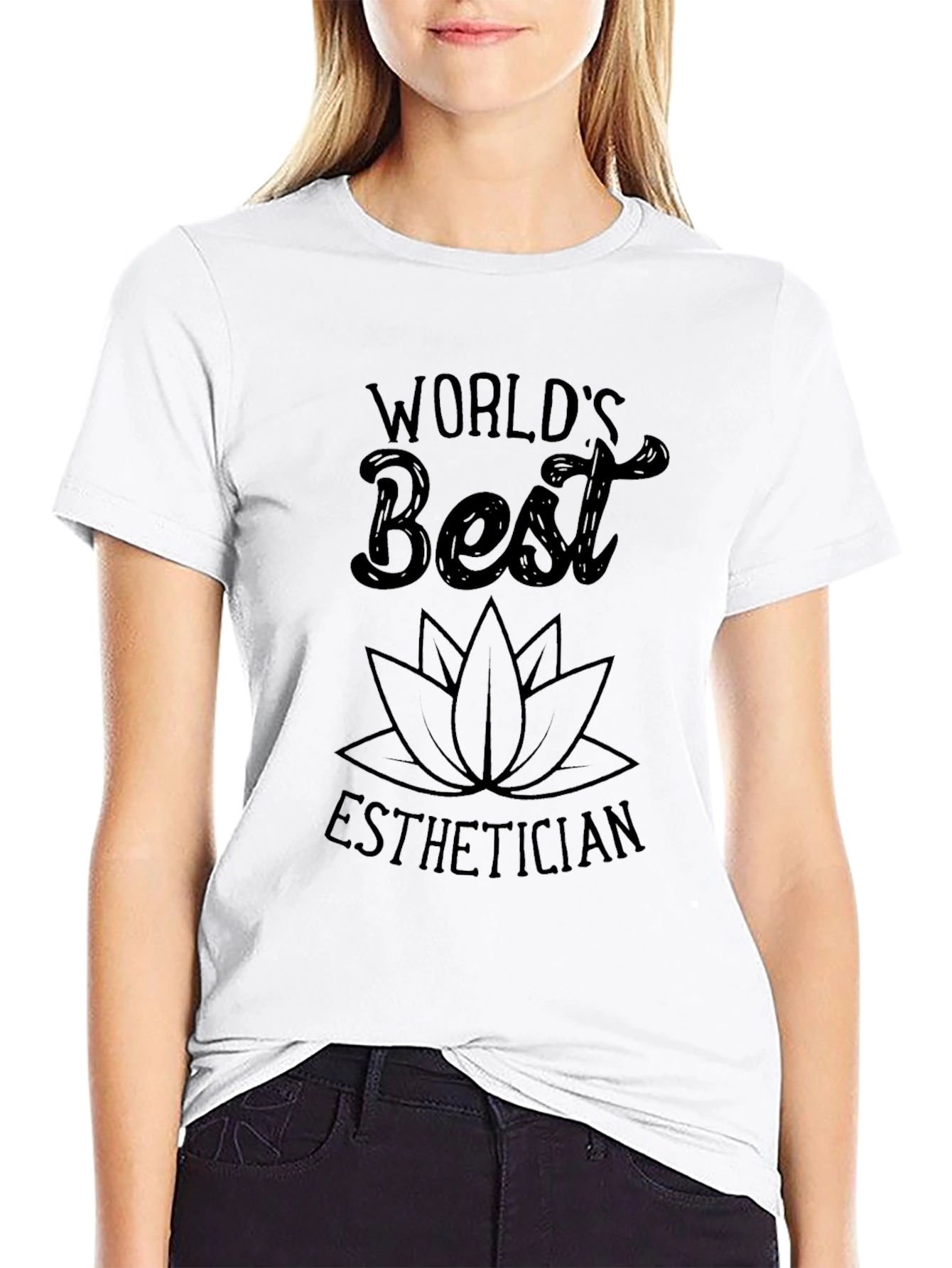 Worlds Best Esthetician Black Graphic T-Shirt