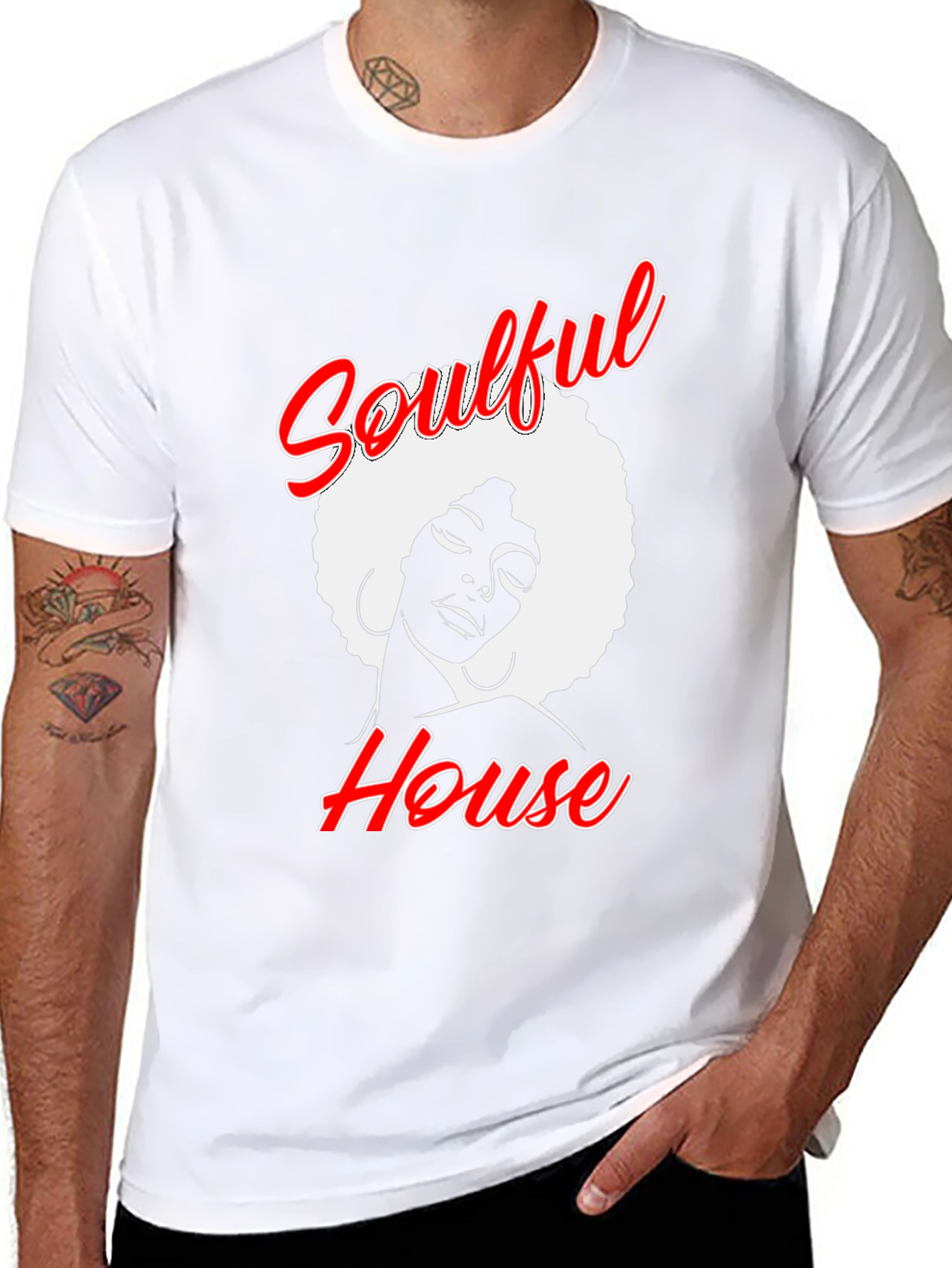Soulful House Graphic T-Shirt - Black