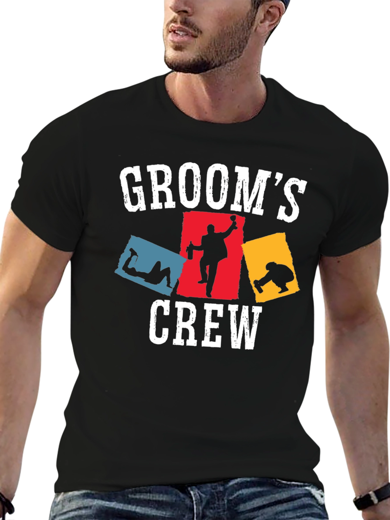 Grooms Crew T-Shirt Funny Bachelor Party Tee