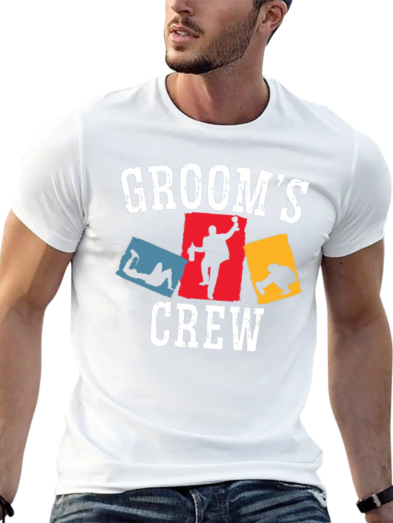 Grooms Crew T-Shirt Funny Bachelor Party Tee