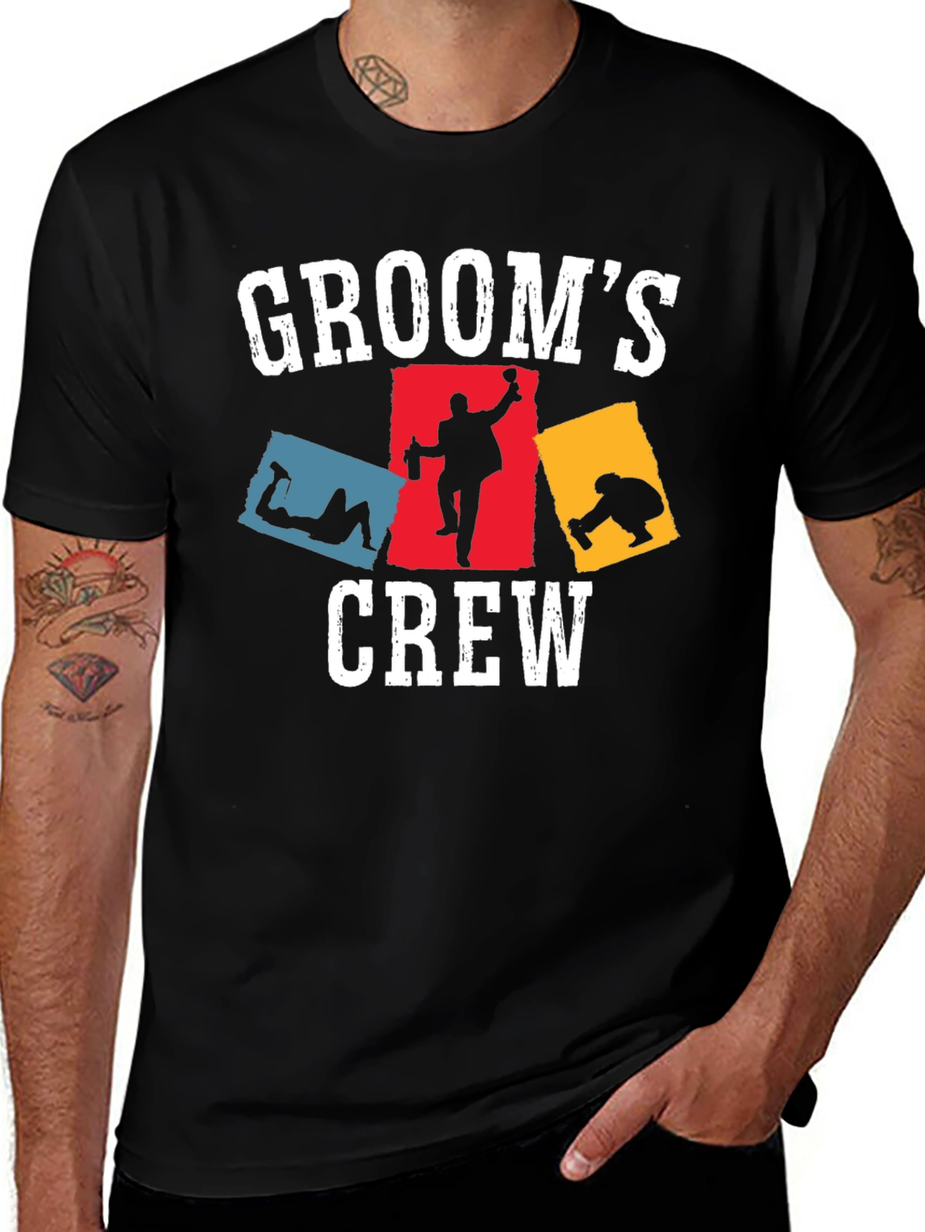 Grooms Crew T-Shirt Funny Bachelor Party Tee