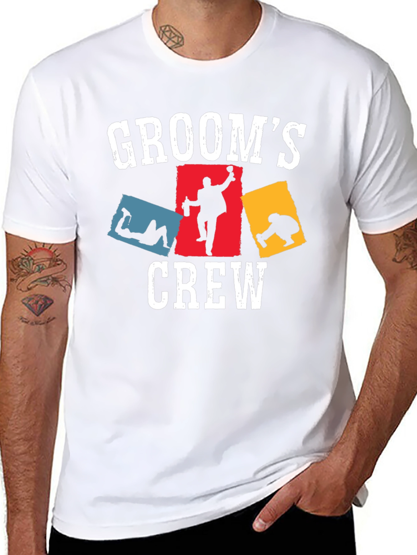 Grooms Crew T-Shirt Funny Bachelor Party Tee