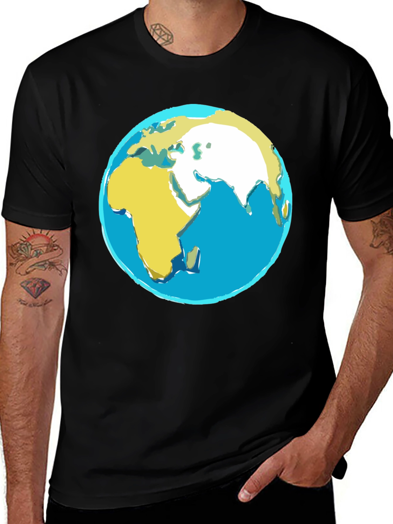 Earth Graphic Black T-Shirt