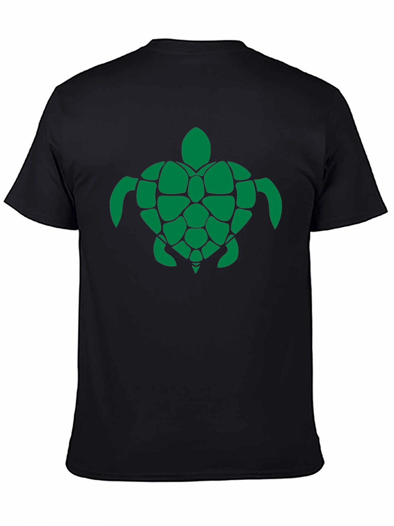 Turtle Graphic Tee - Green Print on Black