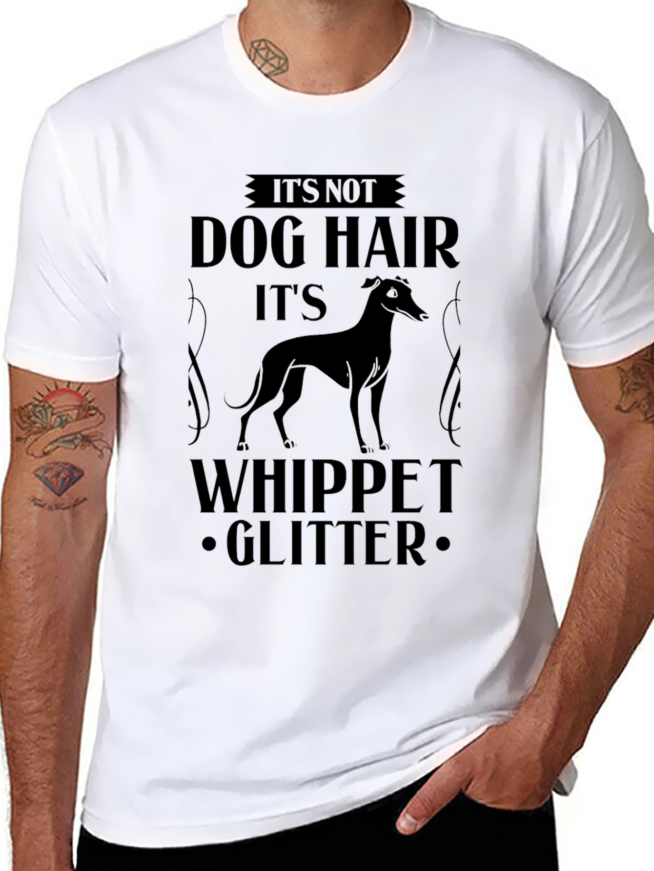 Its Not Dog Hair Its Whippet Glitter T-Shirt