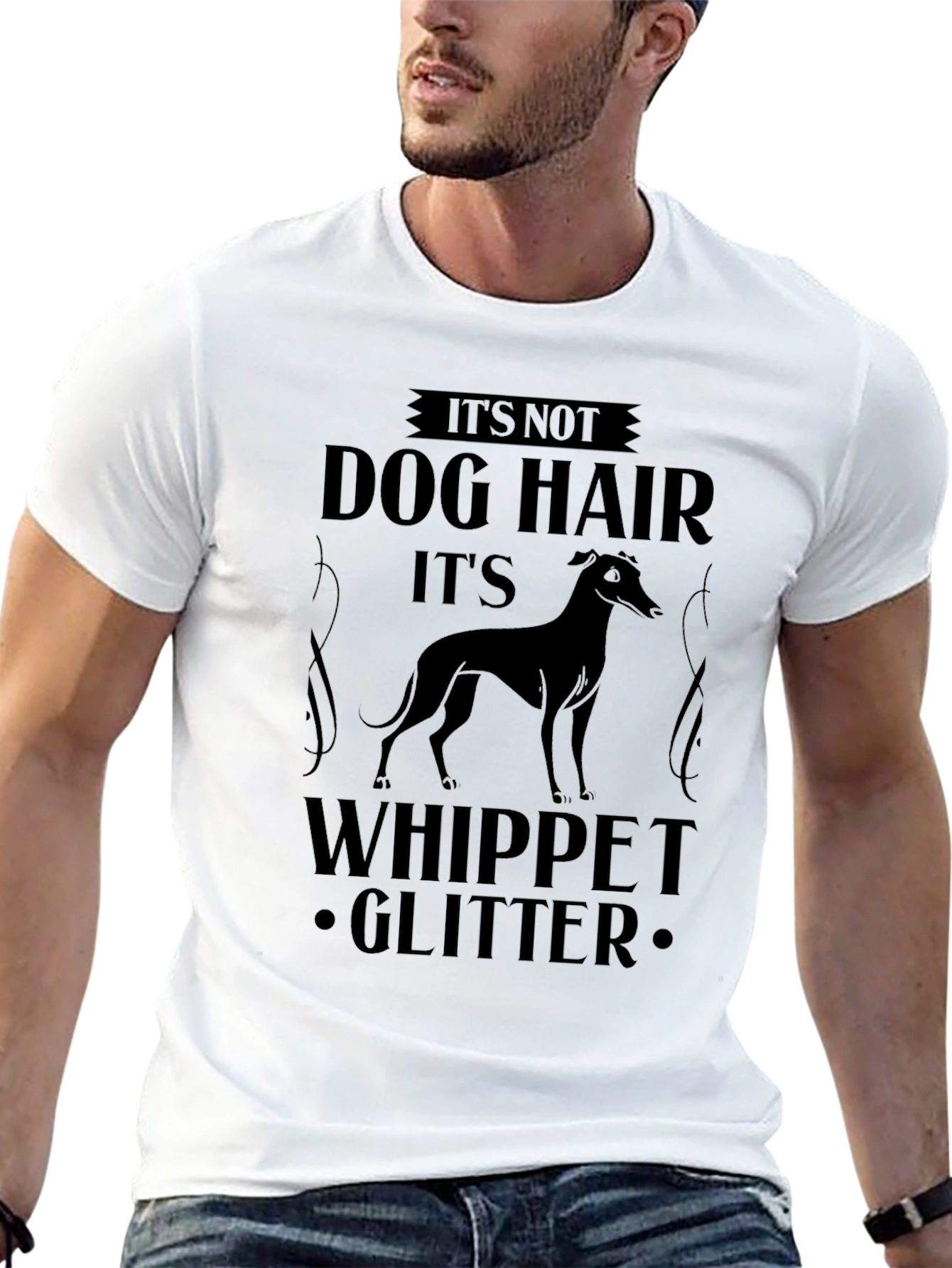 Its Not Dog Hair Its Whippet Glitter T-Shirt