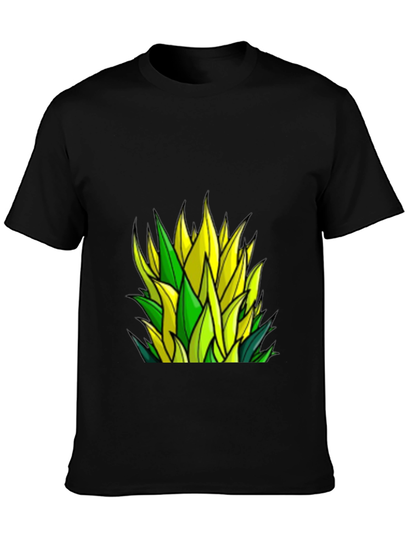 Leaf Design Black T-Shirt - Stylish & Unique
