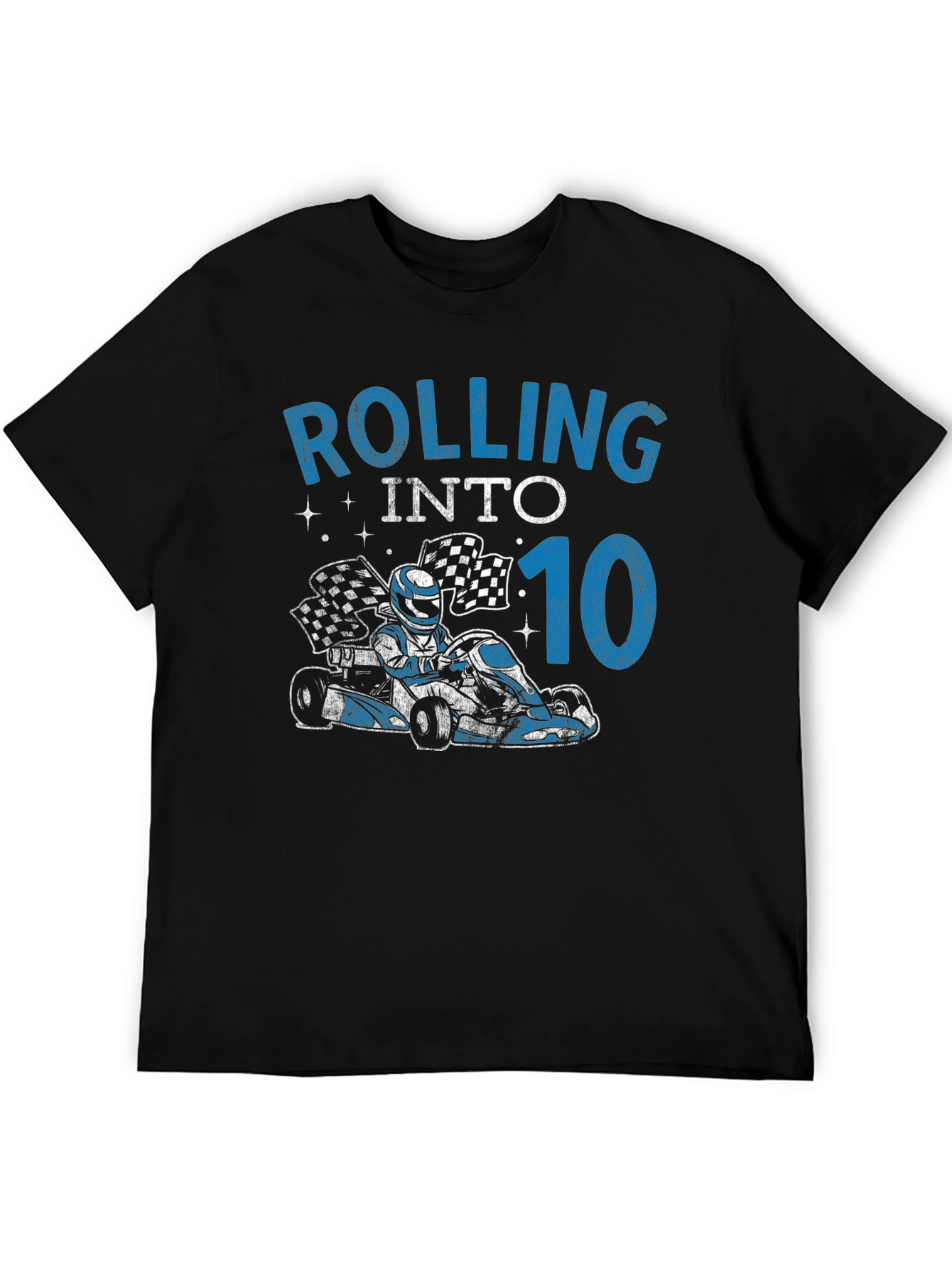 Rolling Into 10 Birthday T-Shirt Go Kart Racing Tee