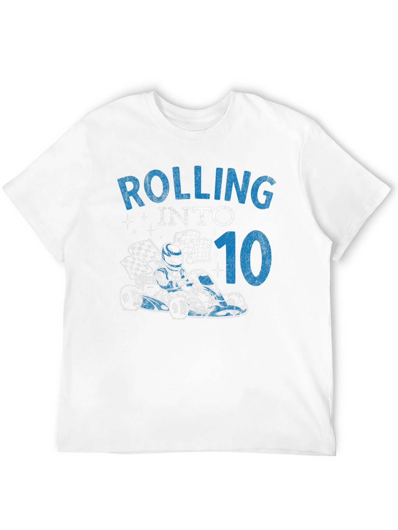 Rolling Into 10 Birthday T-Shirt Go Kart Racing Tee