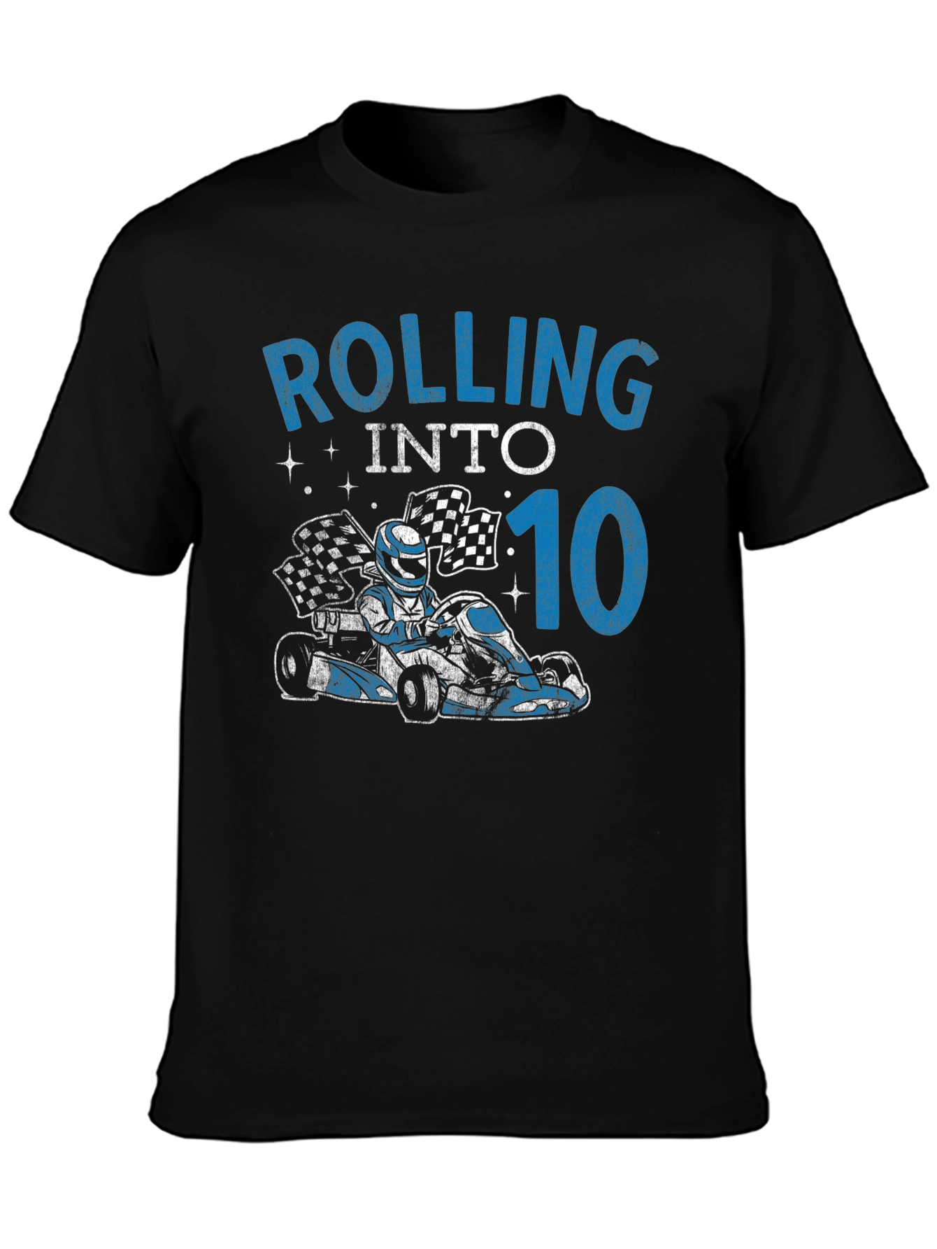Rolling Into 10 Birthday T-Shirt Go Kart Racing Tee