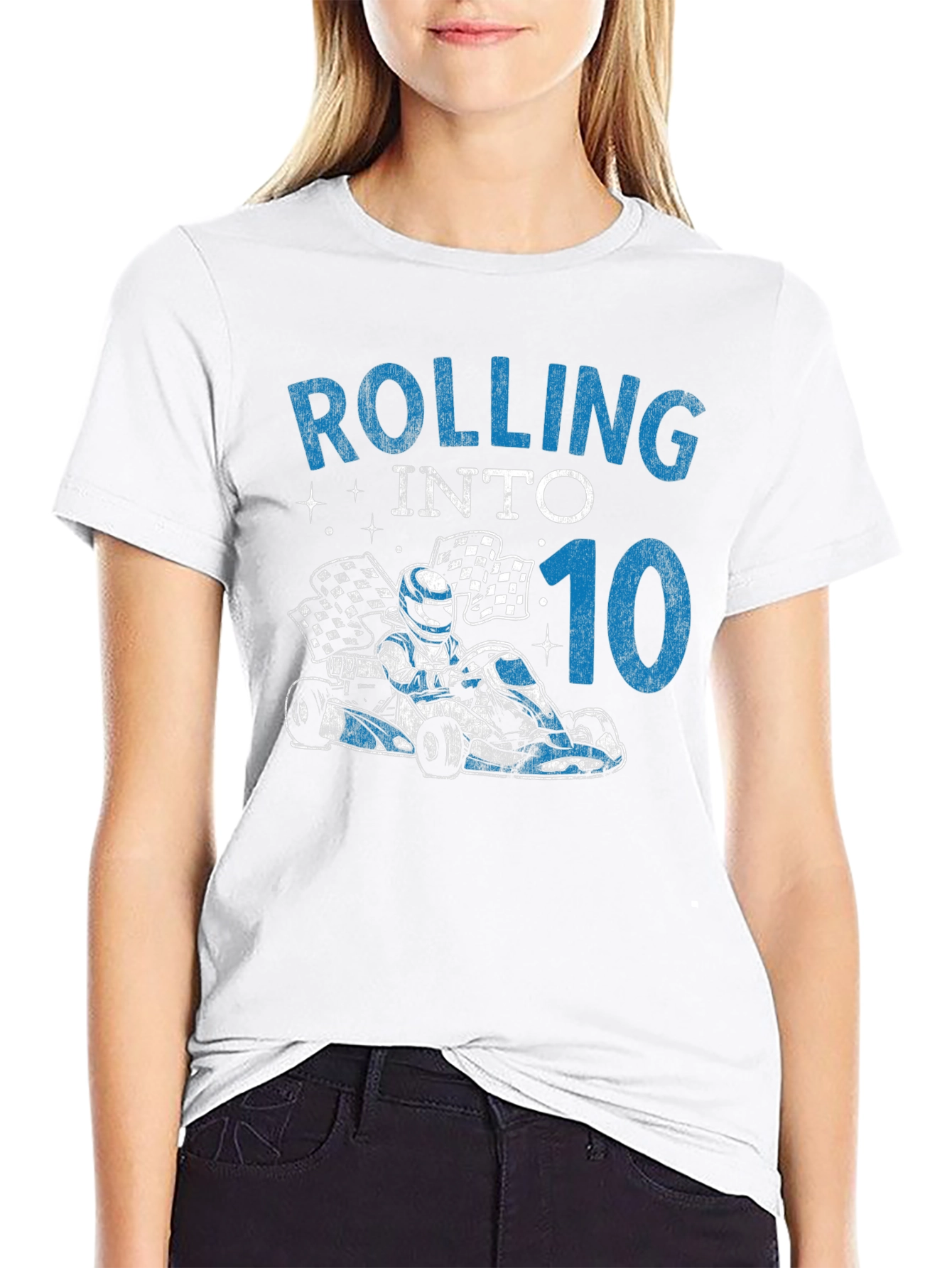 Rolling Into 10 Birthday T-Shirt Go Kart Racing Tee