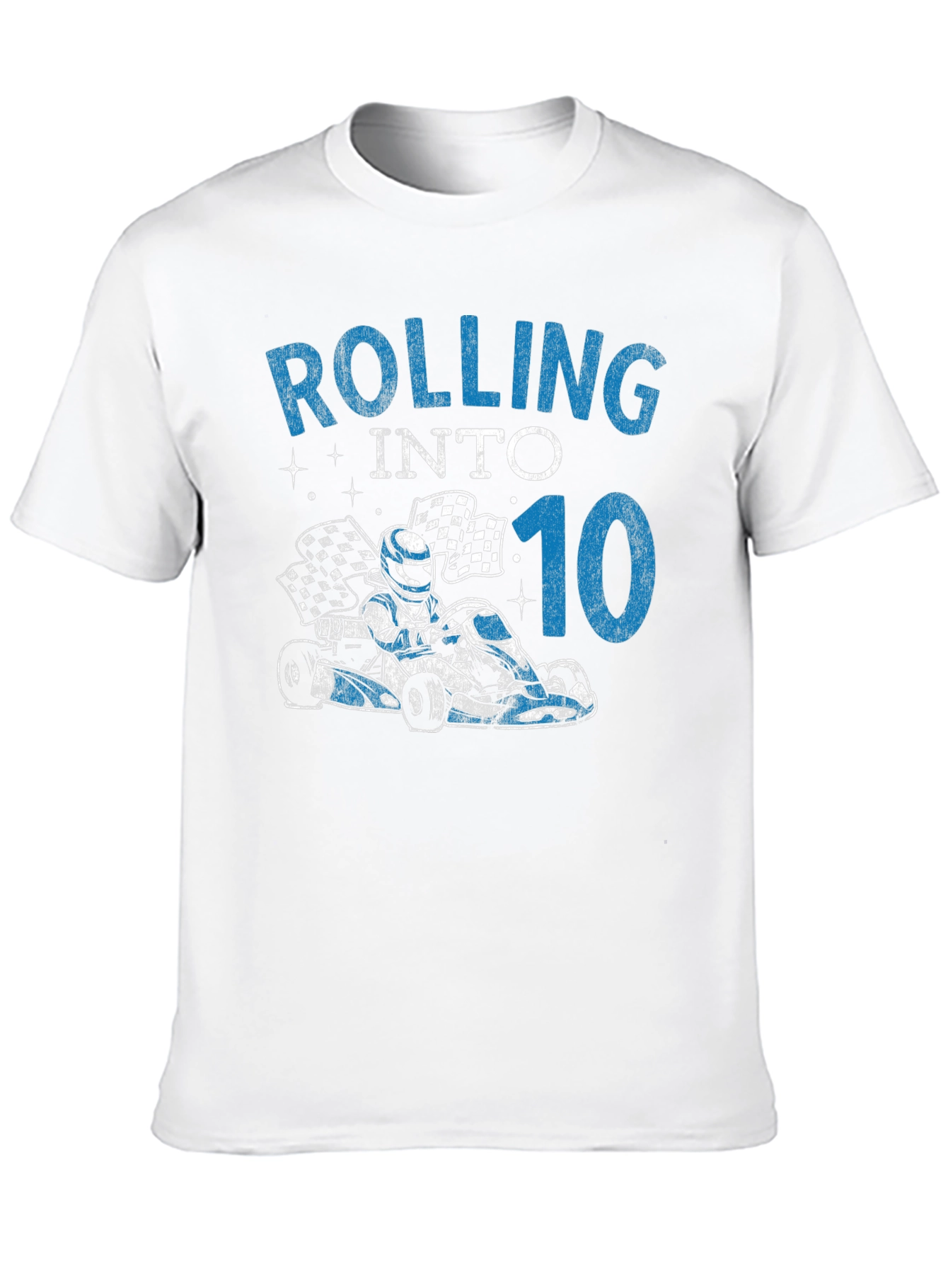 Rolling Into 10 Birthday T-Shirt Go Kart Racing Tee