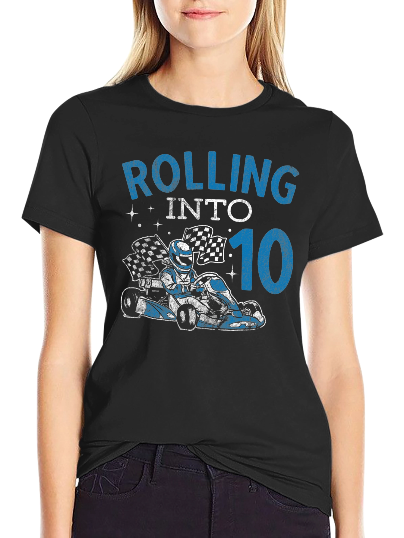 Rolling Into 10 Birthday T-Shirt Go Kart Racing Tee