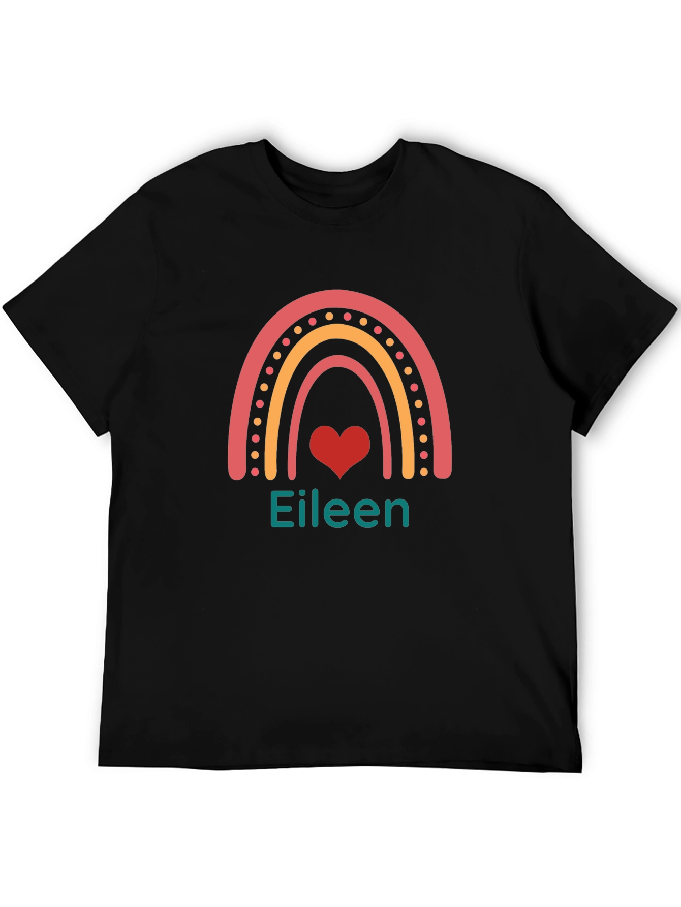 Eileen Rainbow Heart Personalized T-Shirt