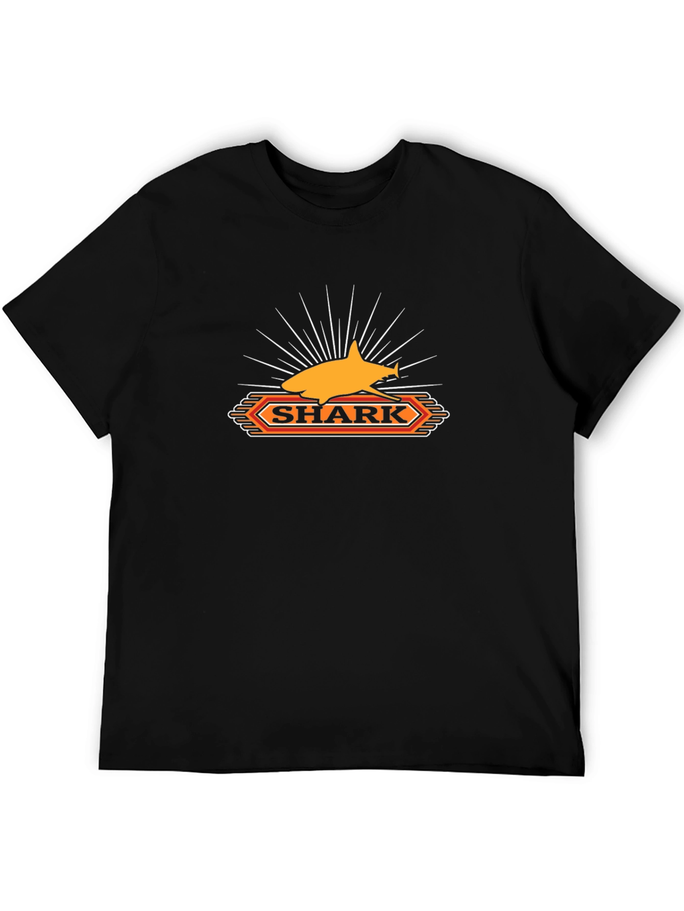 Mens Black Shark Graphic Print T-Shirt