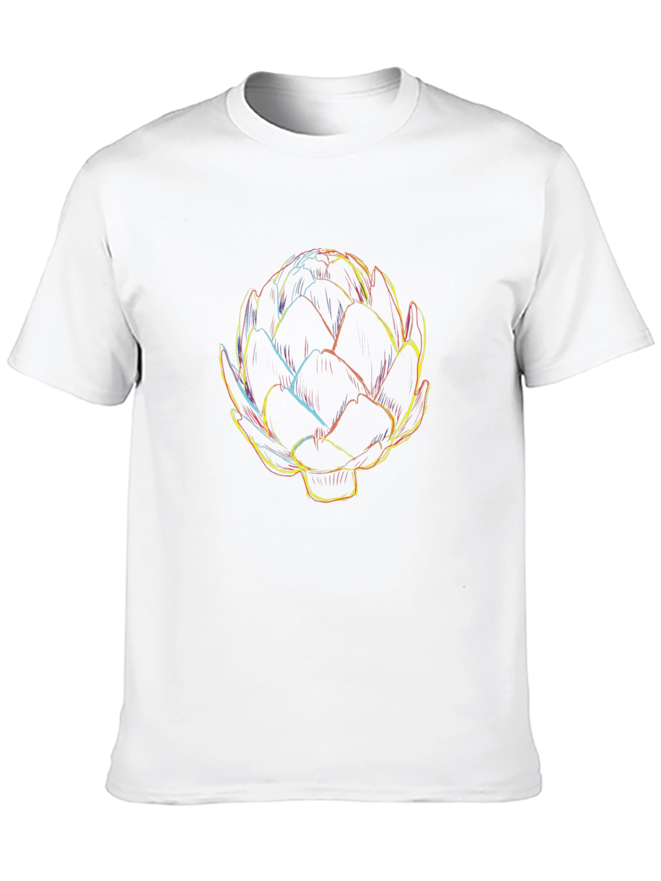 Artichoke Outline Graphic Print Black Tee