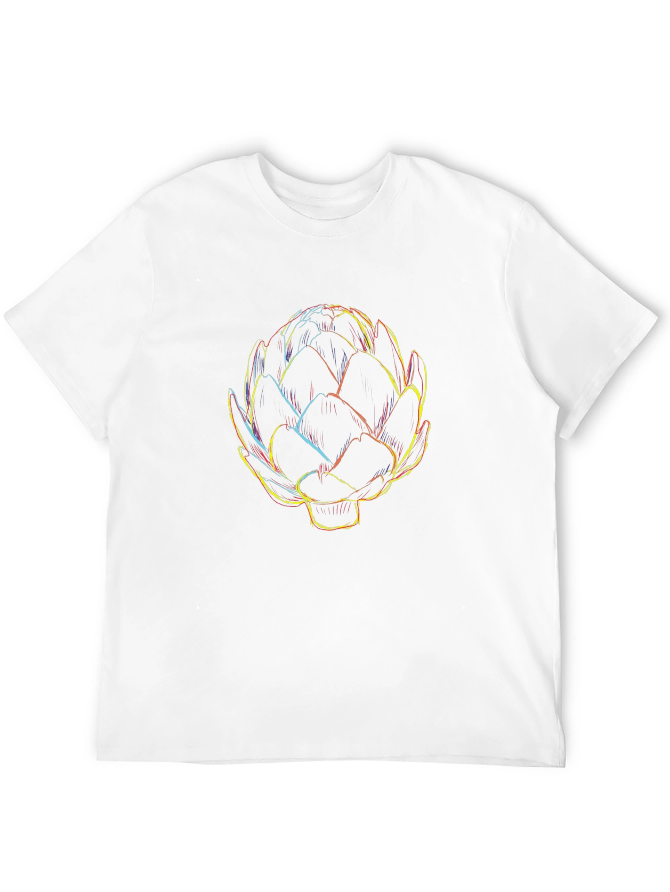 Artichoke Outline Graphic Print Black Tee