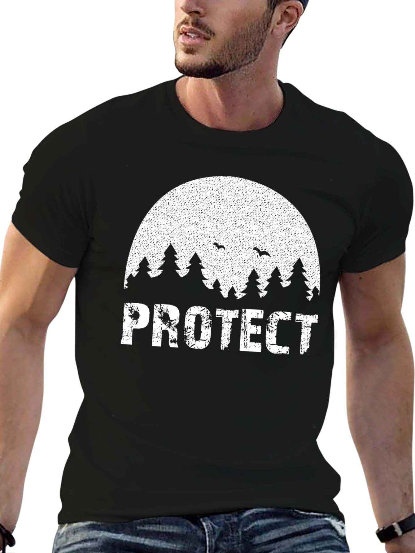 Protect Nature Graphic Tee - Black Cotton Blend