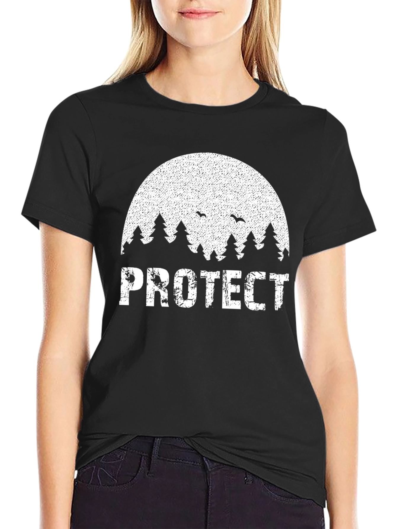 Protect Nature Graphic Tee - Black Cotton Blend