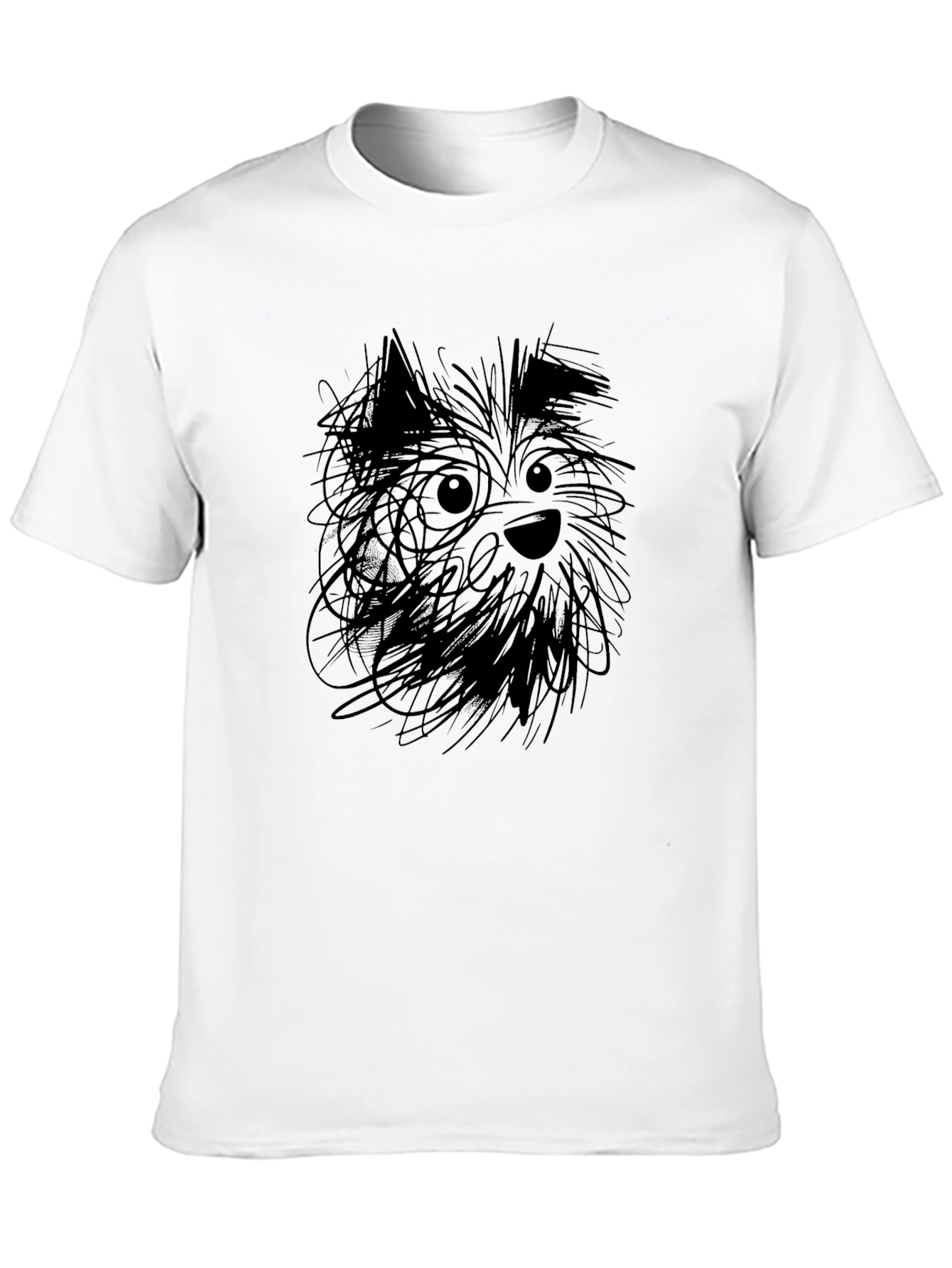 Dog Sketch Black T-Shirt
