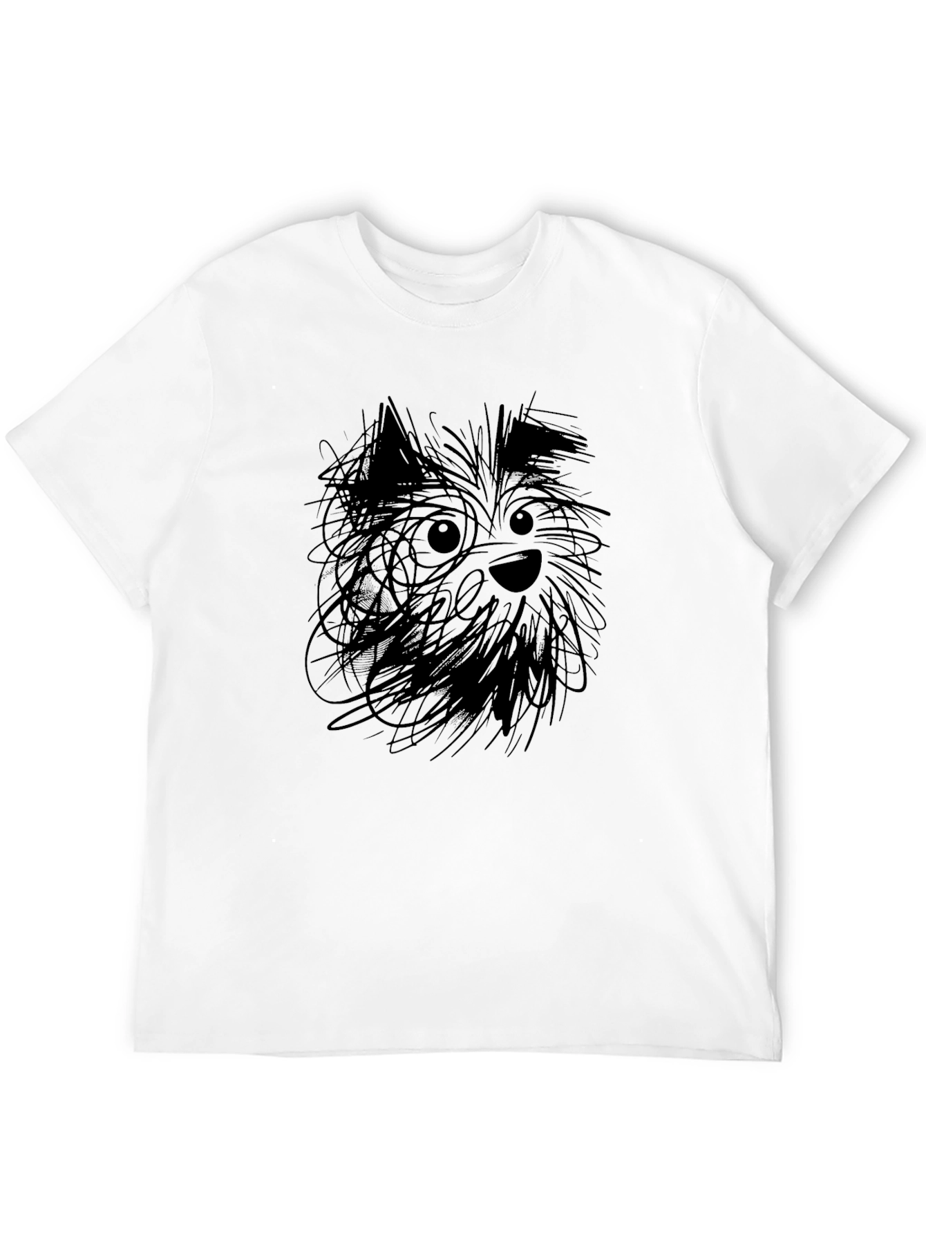 Dog Sketch Black T-Shirt