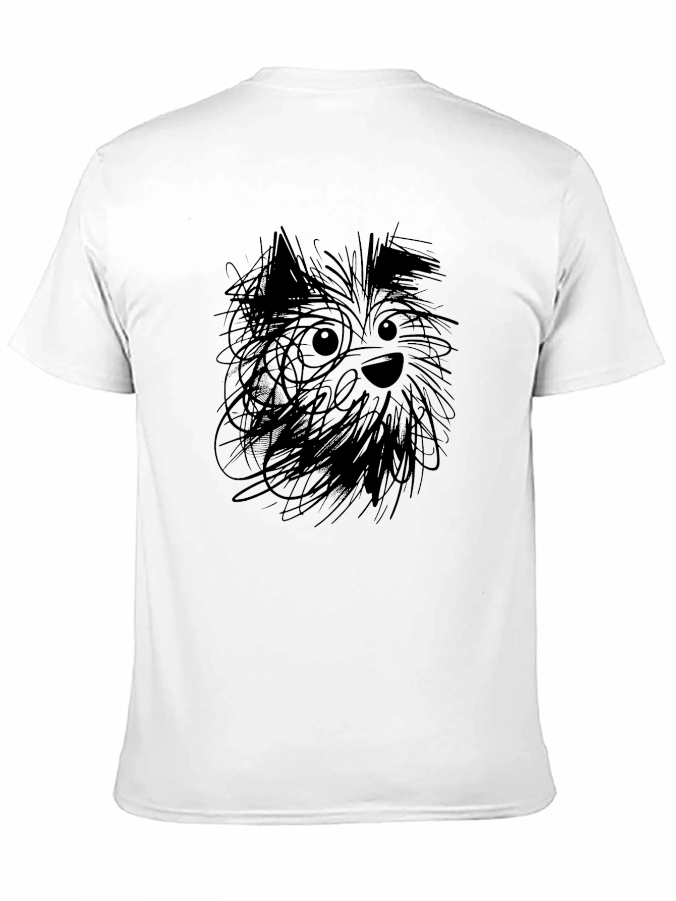 Dog Sketch Black T-Shirt