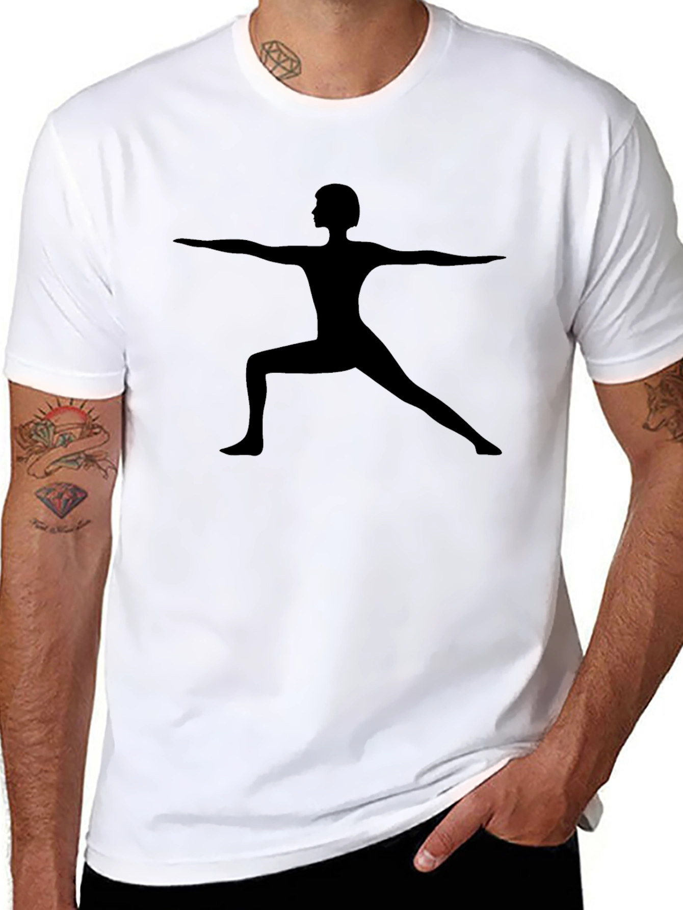 Yoga Pose Silhouette Black T-Shirt