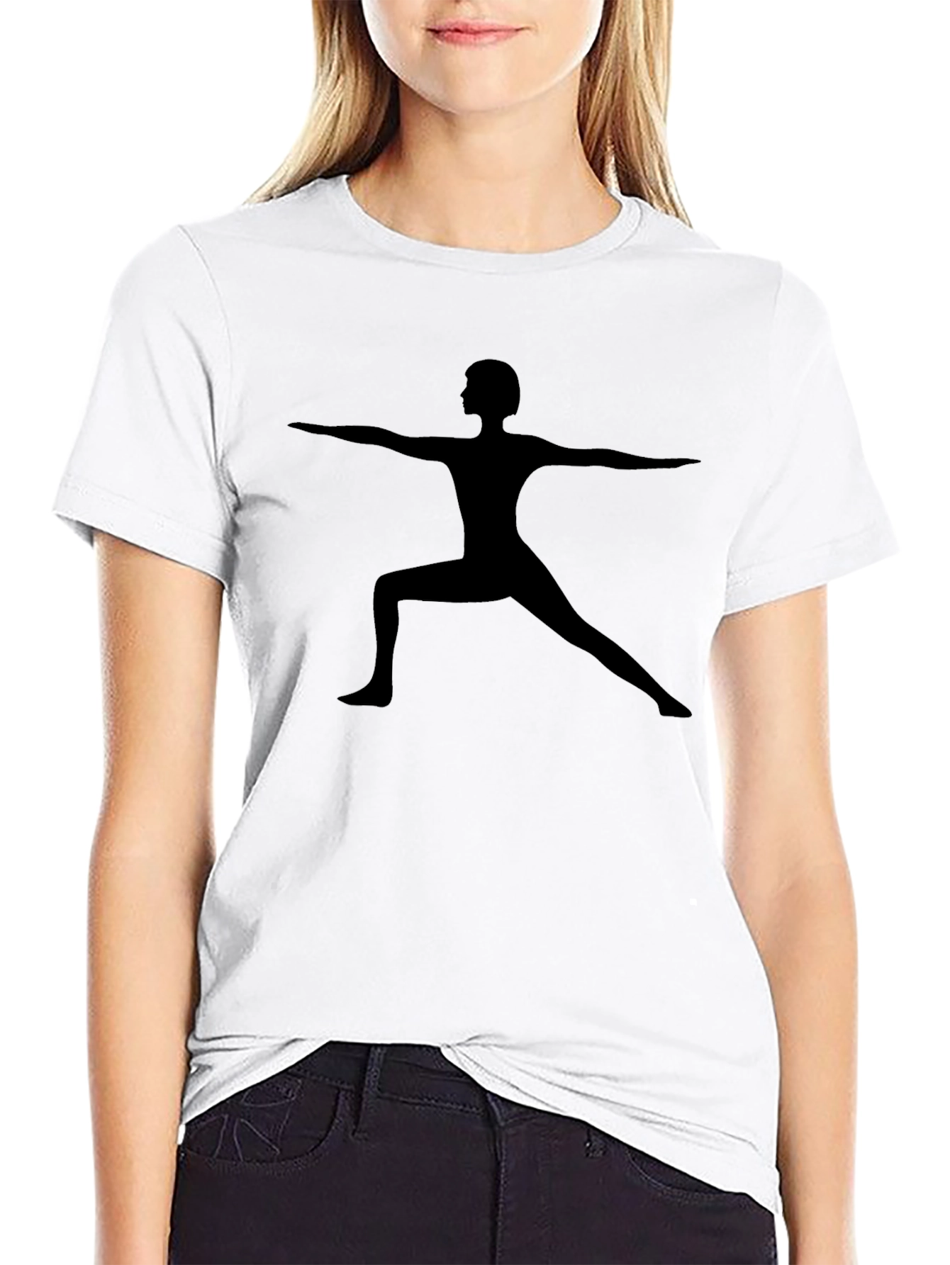 Yoga Pose Silhouette Black T-Shirt