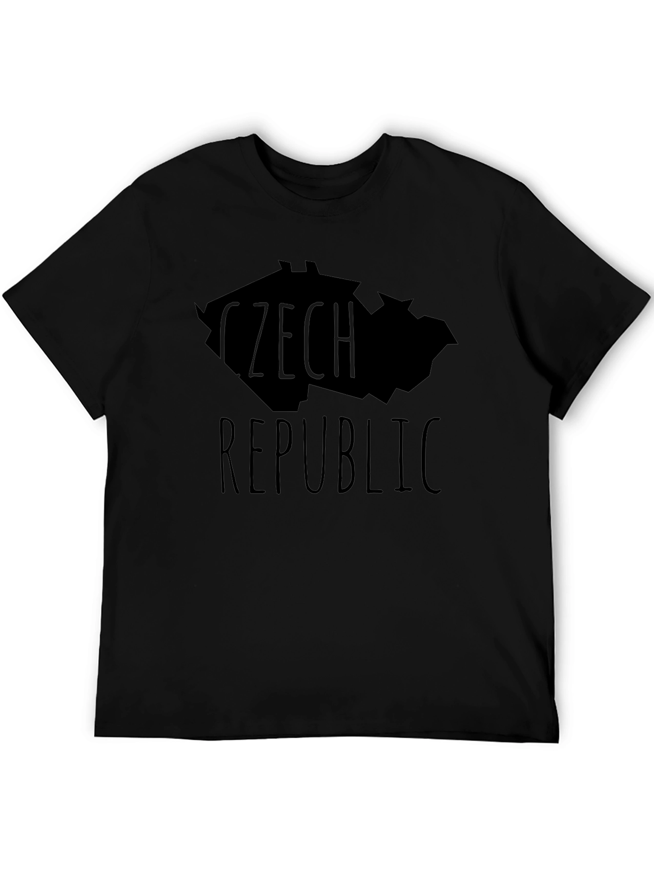 Czech Republic Map T-Shirt - Mens Black Graphic Tee
