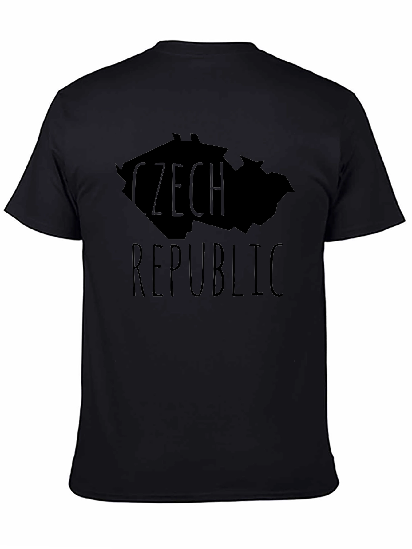 Czech Republic Map T-Shirt - Mens Black Graphic Tee