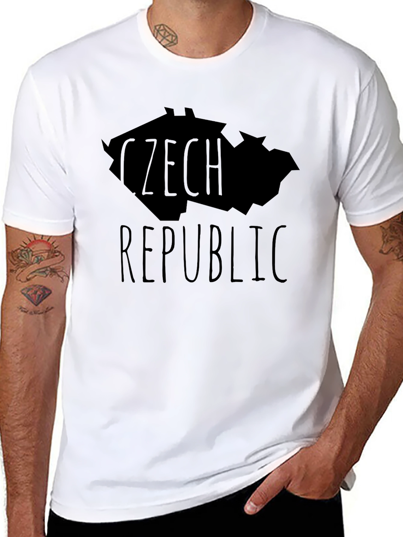 Czech Republic Map T-Shirt - Mens Black Graphic Tee