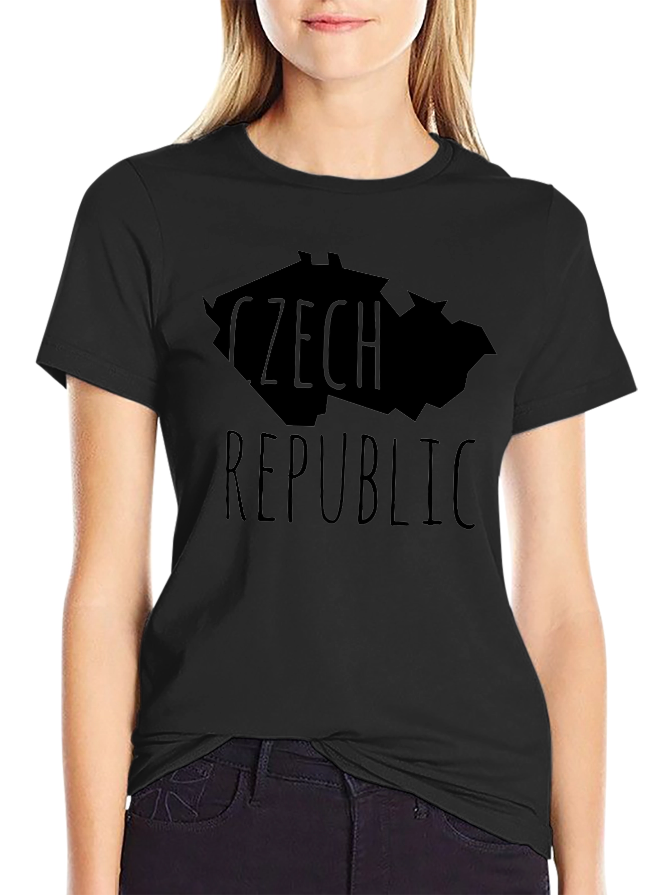 Czech Republic Map T-Shirt - Mens Black Graphic Tee